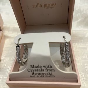 Sofia James large silver hoop earrings